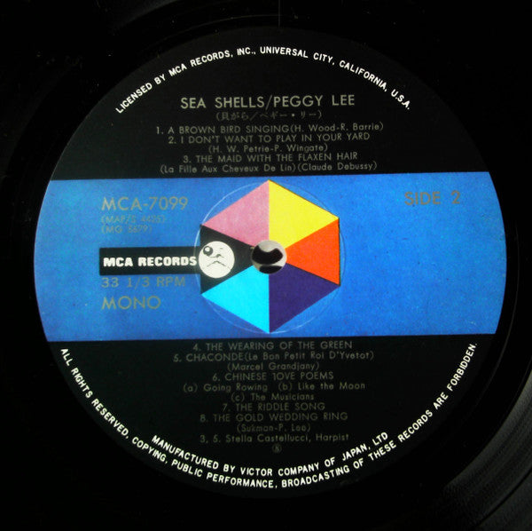 Peggy Lee - Sea Shells (LP, Album, Mono, RE)