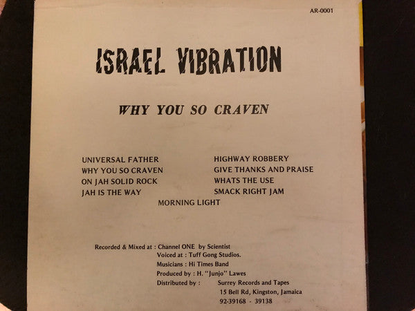 Israel Vibration - Why You So Craven (LP)