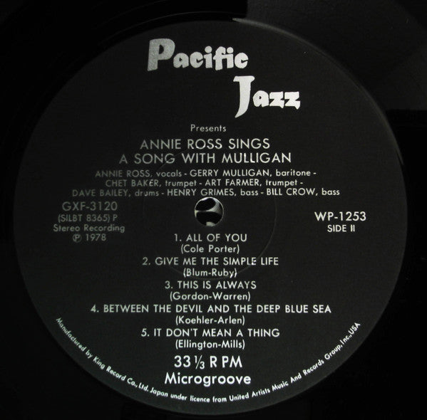 Annie Ross - Sings A Song With Mulligan!(LP, Album, RE)