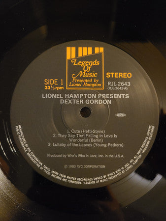 Dexter Gordon - Lionel Hampton Presents Dexter Gordon (LP, Album)