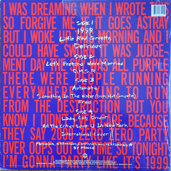 Prince - 1999 (2xLP, Album, All)