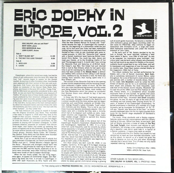 Eric Dolphy - In Europe, Vol. 2 (LP, Album, RM)