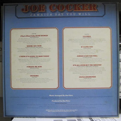 Joe Cocker - Jamaica Say You Will (LP, Album, Promo)