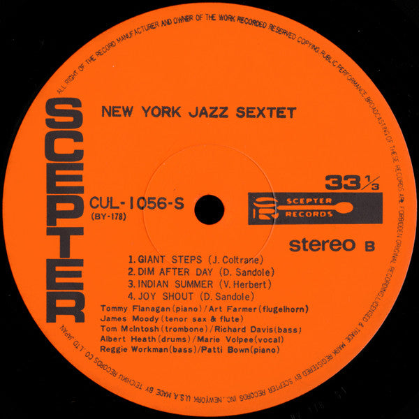 New York Jazz Sextet - New York Jazz Sextet (LP, Album)