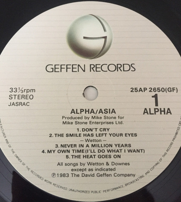 Asia (2) - Alpha (LP, Album)