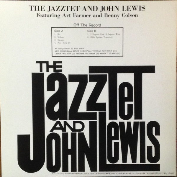 The Jazztet - The Jazztet And John Lewis(LP, Album, RE)