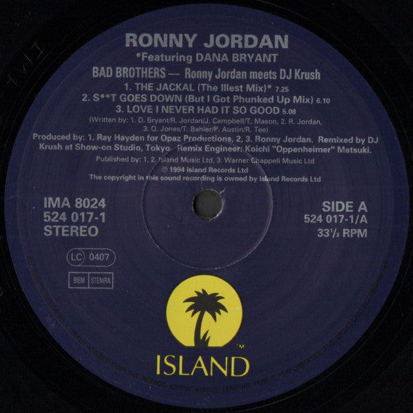 Ronny Jordan Meets D.J. Krush* - Bad Brothers (12"", MiniAlbum)