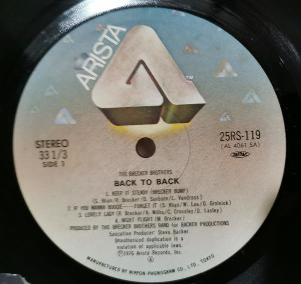 The Brecker Brothers Band* - Back To Back (LP, Album, RE)