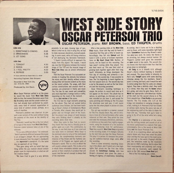 Oscar Peterson Trio* - West Side Story (LP, Album, RE)