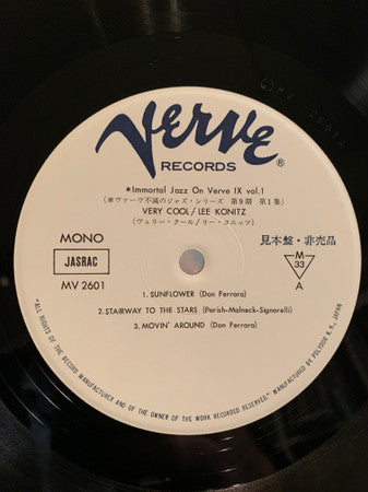 Lee Konitz - Very Cool (LP, Album, Mono, Promo, RE)