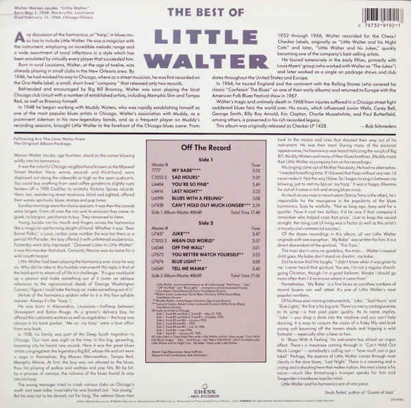 Little Walter - The Best Of Little Walter (LP, Album, Comp, RE, Glo)