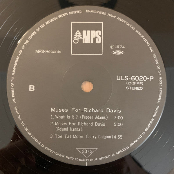 Richard Davis (2) - Muses For Richard Davis (LP, Album, RE)