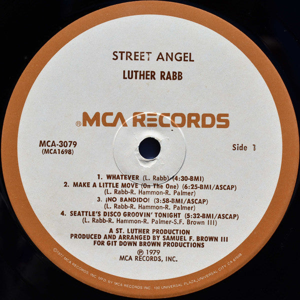 Luther Rabb - Street Angel (LP, Album, Pin)