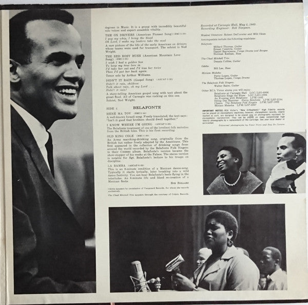 Harry Belafonte - Belafonte Returns To Carnegie Hall(2xLP, Album, Gat)