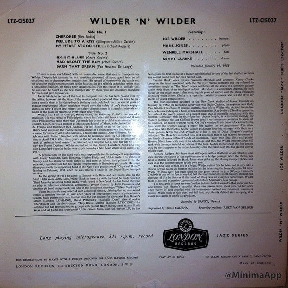 Joe Wilder - Wilder 'N' Wilder (LP, Album, Mono, 200)