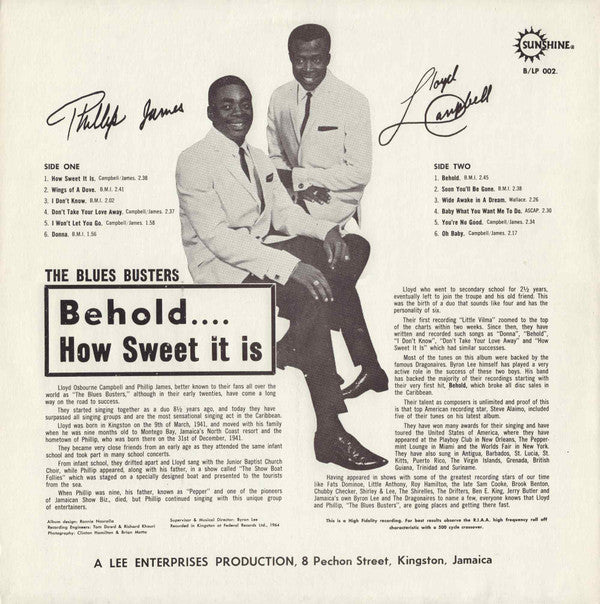 The Blues Busters - Behold... How Sweet It Is (LP, RP)