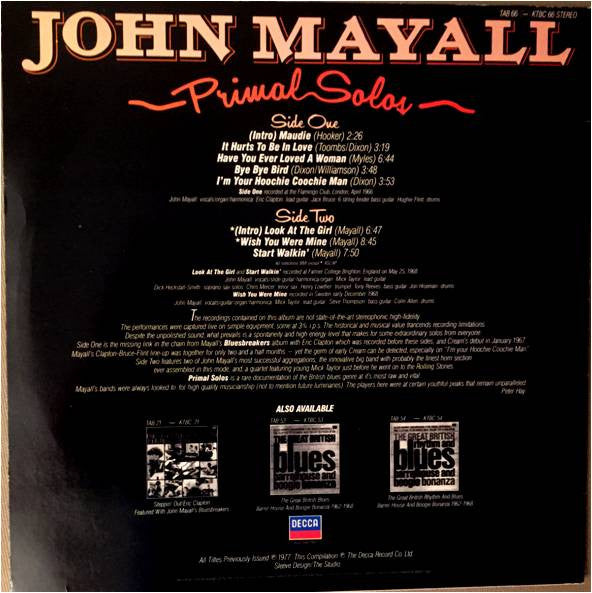 John Mayall - Primal Solos (LP, Album)