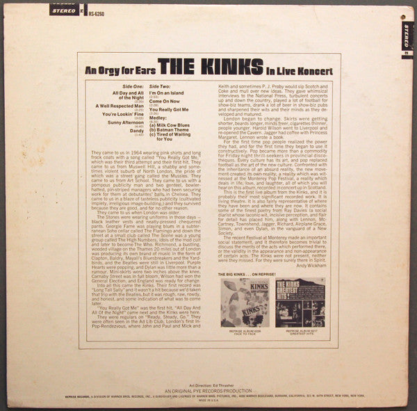 The Kinks - The Live Kinks (LP, Album, Pit)