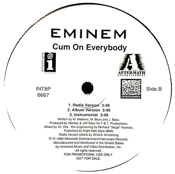Eminem - Role Model / Cum On Everybody (12"", Promo)