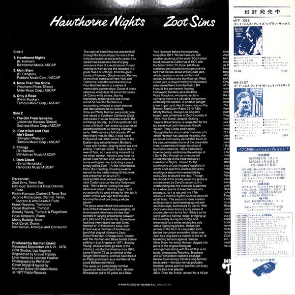 Zoot Sims - Hawthorne Nights (LP, Album)