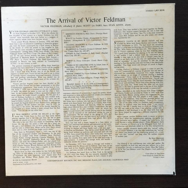 Victor Feldman - The Arrival Of Victor Feldman(LP, Album, Ltd, RE)