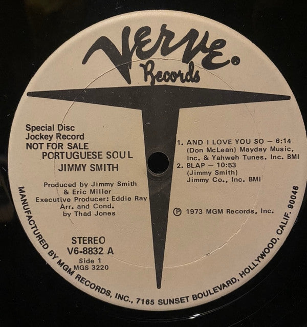 Jimmy Smith - Portuguese Soul (LP, Album, Promo)
