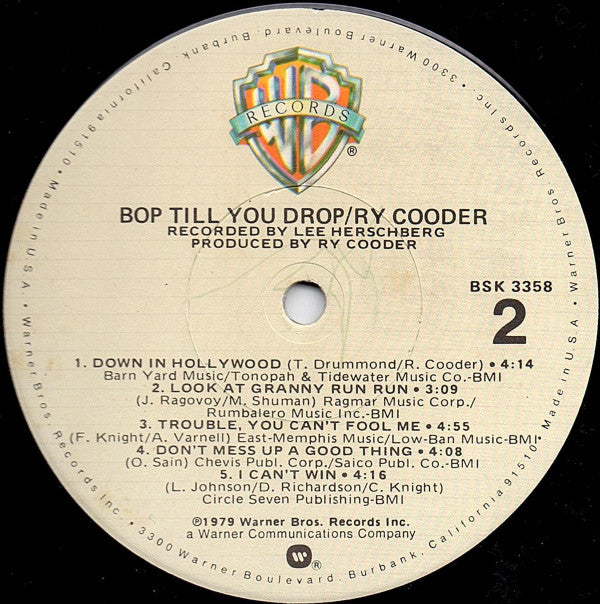 Ry Cooder - Bop Till You Drop (LP, Album, Los)