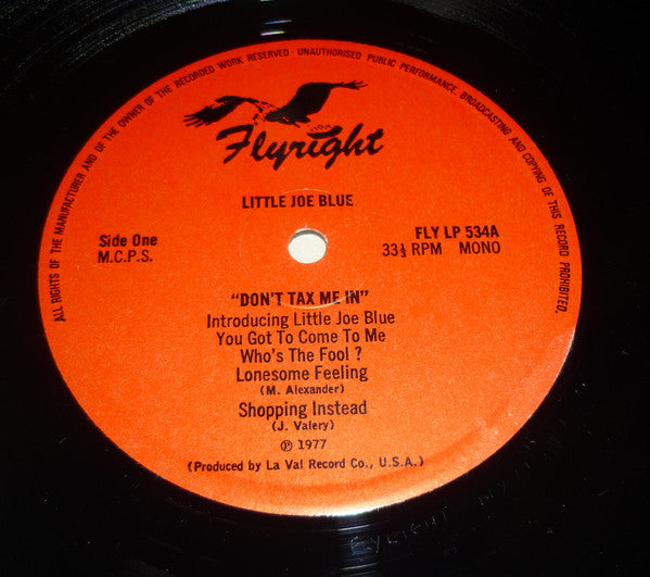 Little Joe Blue - Don't Tax Me In (LP, Album, Mono, RE)