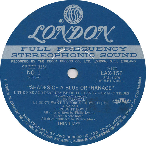Thin Lizzy - Shades Of A Blue Orphanage (LP, Album, RE, Gat)