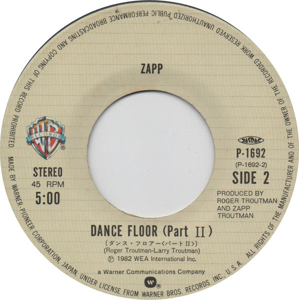 Zapp - Dance Floor (7"", Single)