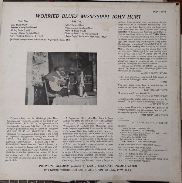 Mississippi John Hurt - Worried Blues (LP, Album)