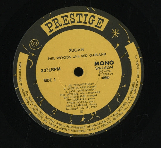 Phil Woods With Red Garland - Sugan (LP, Album, Mono, RE)