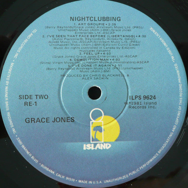 Grace Jones - Nightclubbing (LP, Album, Win)