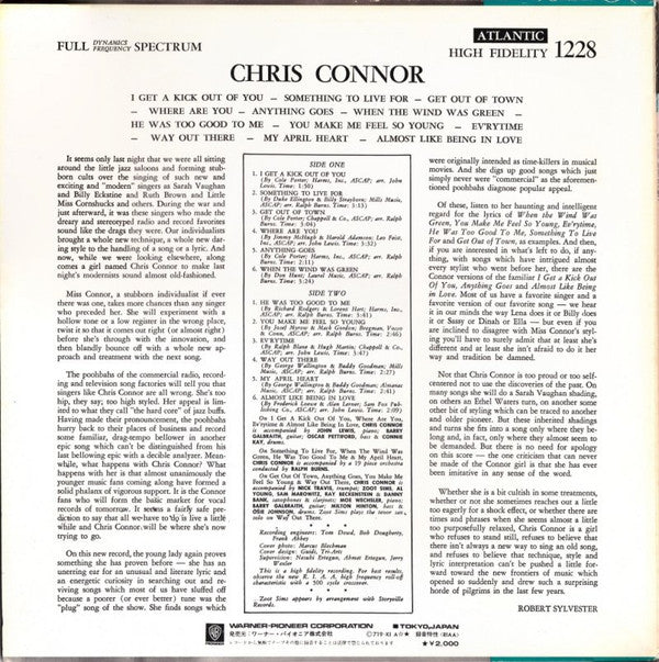 Chris Connor - Chris Connor (LP, Album, RE)