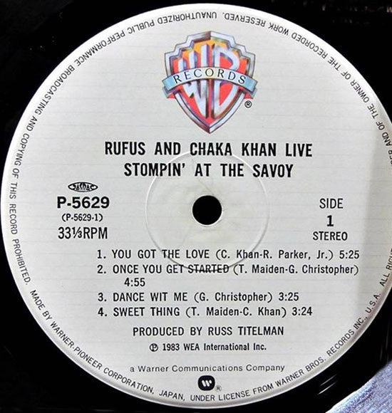 Rufus And Chaka Khan* - Live (Stompin' At The Savoy) (2xLP, Album)