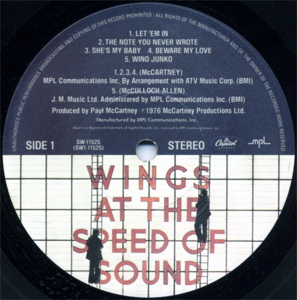 Wings (2) - Wings At The Speed Of Sound (LP, Album, Los)