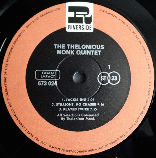 The Thelonious Monk Quintet - The Thelonious Monk Quintet(LP, Album...