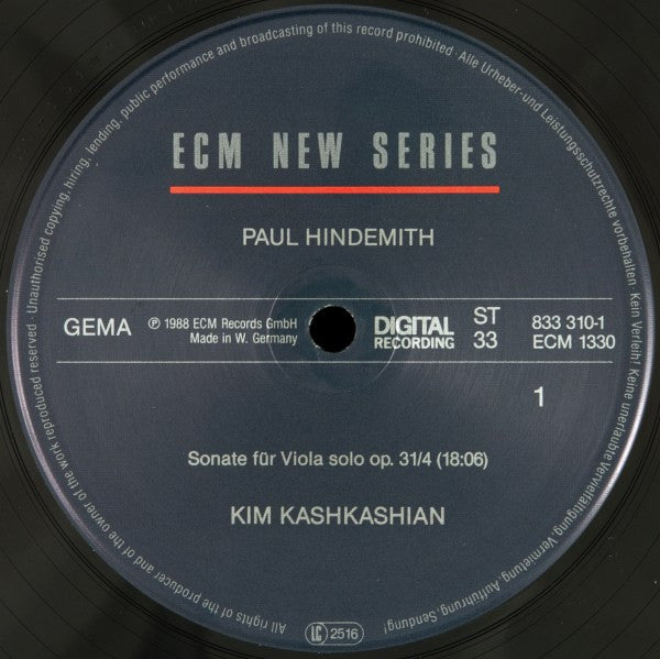 Paul Hindemith - Sonatas For Viola / Piano And Viola Alone(3xLP + Box)