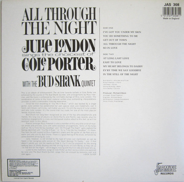 Julie London - All Through The Night(LP, Album)