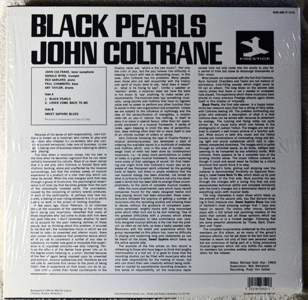 John Coltrane - Black Pearls (LP, Album, RE, RM)