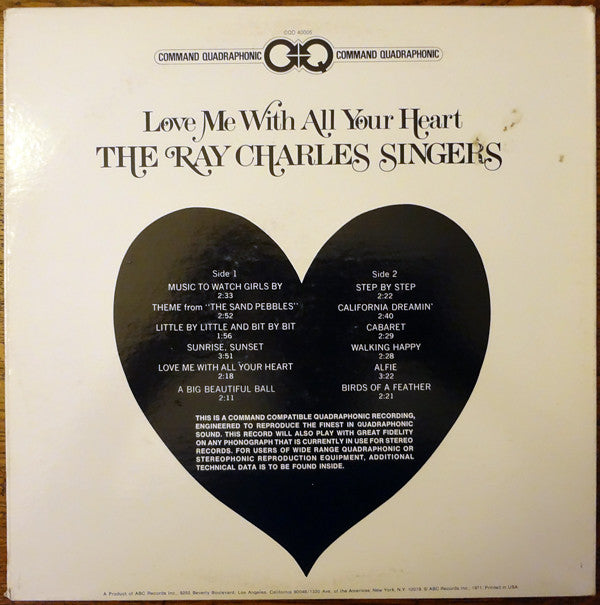 The Ray Charles Singers - Love Me With All Your Heart(LP, Album, Quad)