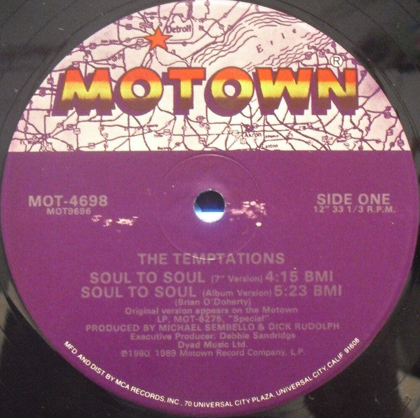 The Temptations - Soul To Soul (12"", Single)