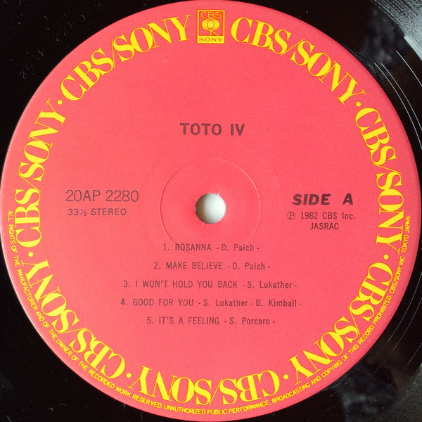 Toto - Toto IV (LP, Album, Cap)