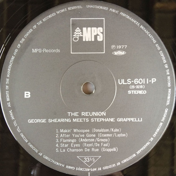 George Shearing Meets Stephane Grappelli* - The Reunion (LP, Album)