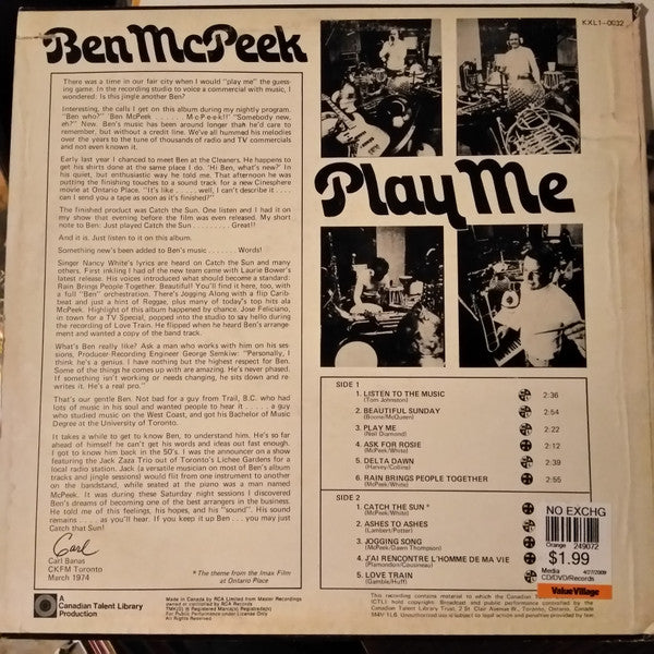 Ben McPeek - Play Me (LP)