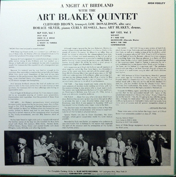 Art Blakey Quintet - A Night At Birdland Volume 2(LP, Album, Mono, RE)