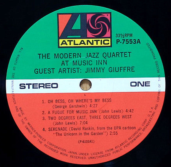 The Modern Jazz Quartet - The Modern Jazz Quartet At Music Inn(LP, ...