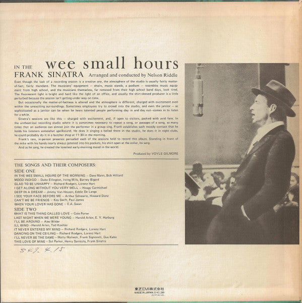 Frank Sinatra - In The Wee Small Hours (LP, Album, Mono, RE)