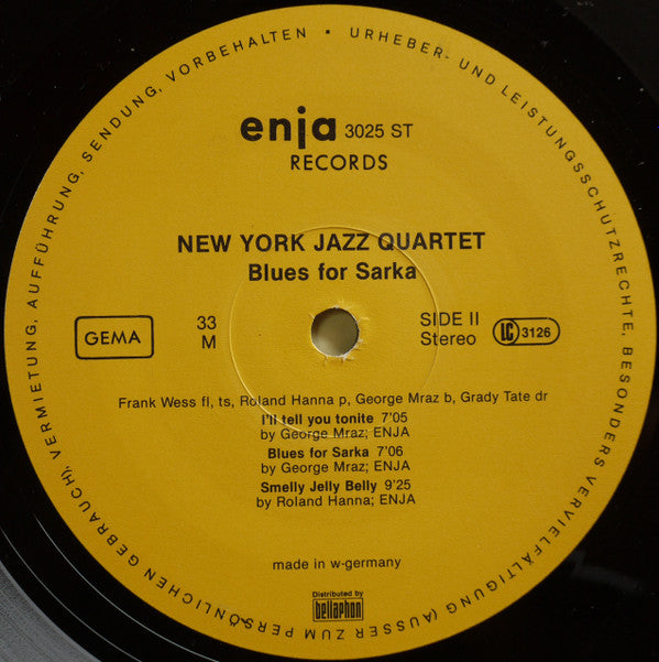 New York Jazz Quartet - Blues For Sarka (LP, Album)