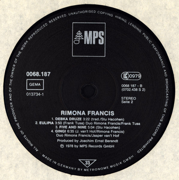 Rimona Francis - Rimona Francis (LP, RE, 180)